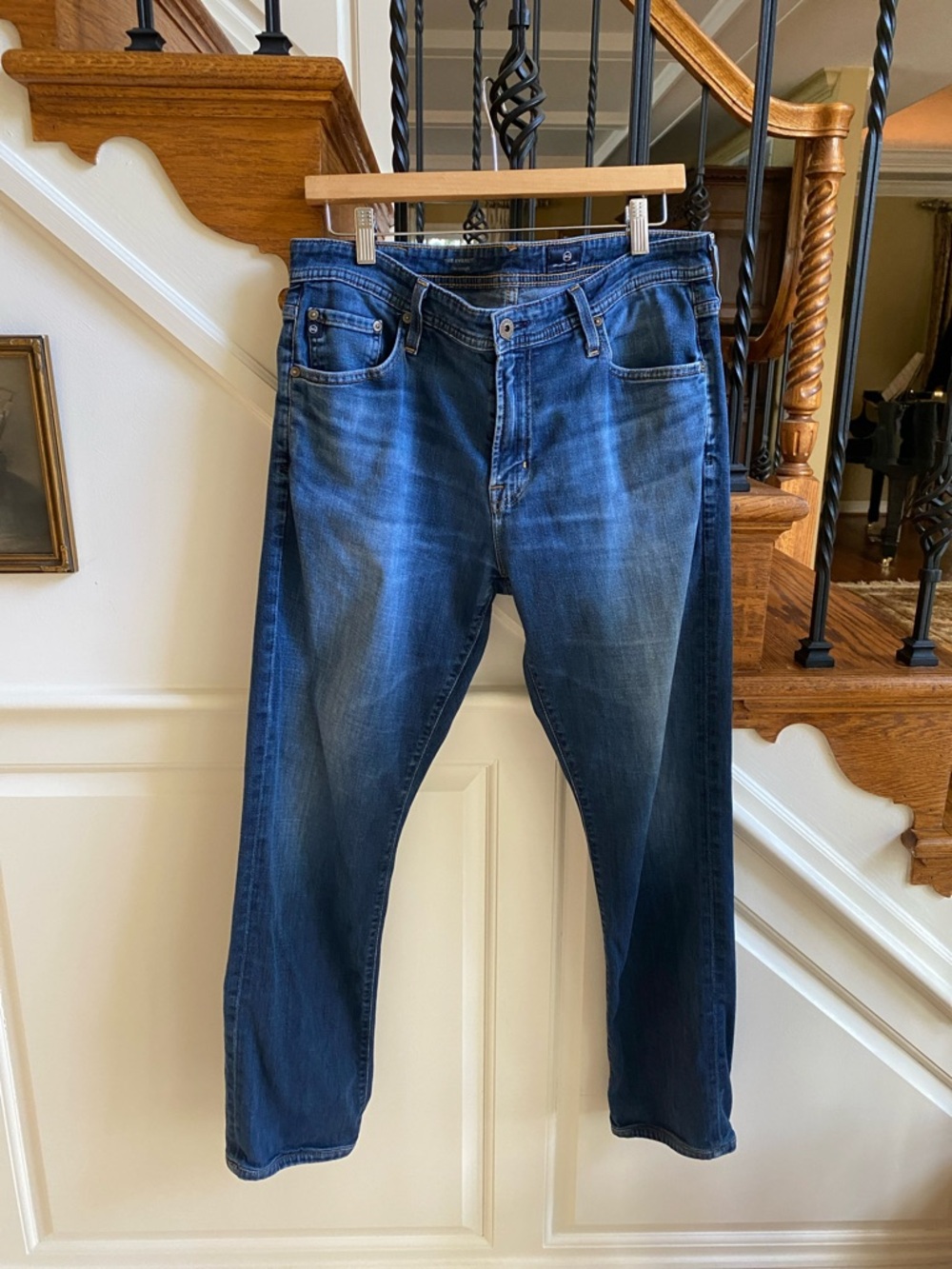 AG Adriano Goldschmied Men's Slim Straight Jeans in Blue 33x29 **Read Below**